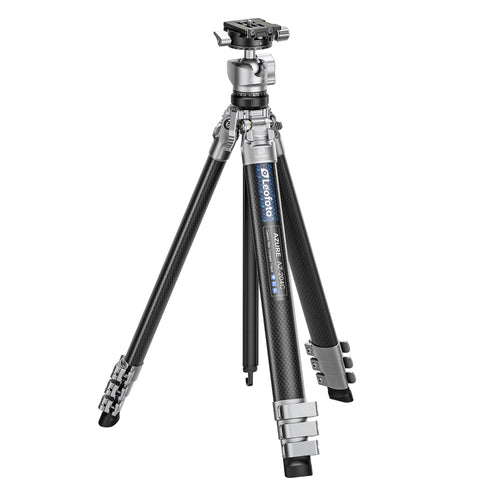 Leofoto AZ-204C Carbon Fibre Travel Tripod + LH-25R Ball Head - Silver/Carbon