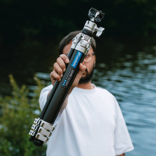 Leofoto AZ-204C Carbon Fibre Travel Tripod + LH-25R Ball Head - Silver/Carbon