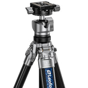 Leofoto AZ-204C Carbon Fibre Travel Tripod + LH-25R Ball Head - Silver/Carbon