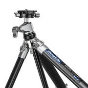 Leofoto AZ-204C Carbon Fibre Travel Tripod + LH-25R Ball Head - Silver/Carbon