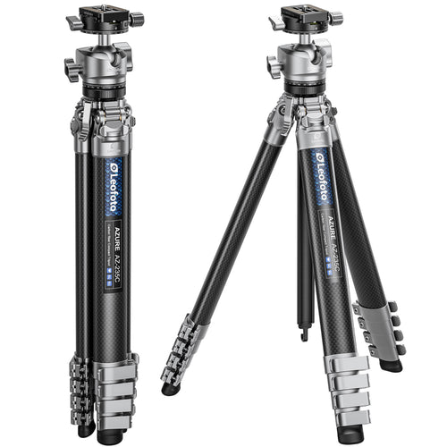 Leofoto AZ-235C Carbon Fibre Travel Tripod + LH-30R Ball Head - Silver/Carbon