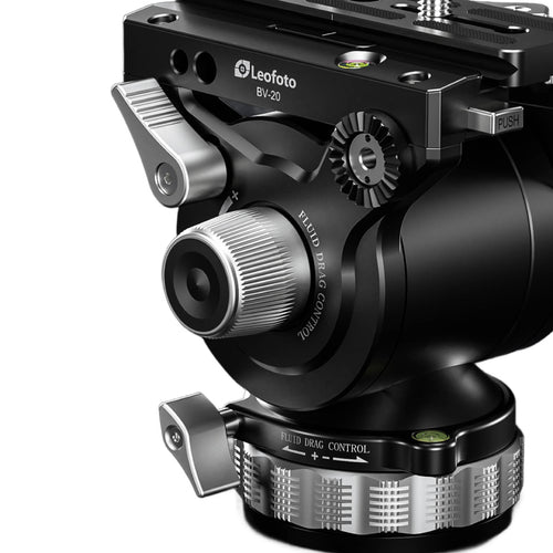 Leofoto BV-20 75mm Base Video Fluid Head with Arca PU-130D Plate