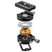 Leofoto GR-2 60mm Geared Panning Clamp with QP-70N Plate