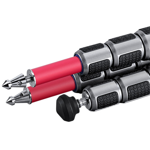 Leofoto LA-324C Athena Series 4 Section Water Resistant Carbon Fibre Tripod with Red LH-40LR (Lever Release) Ball Head