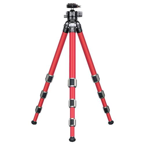 Leofoto LA-324C Athena Series 4 Section Water Resistant Carbon Fibre Tripod with Red LH-40LR (Lever Release) Ball Head