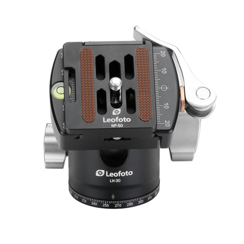 Leofoto LH-30LR 30mm Low Profile Ball Head with LR-50 Quick Release Lever Clamp and NP-50 Plate
