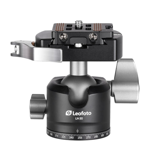Leofoto LH-30LR 30mm Low Profile Ball Head with LR-50 Quick Release Lever Clamp and NP-50 Plate