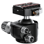 Leofoto LH-47LR 47mm Low Profile Ball Head with LR-60 Quick Release Lever Clamp and QP-70N Plate