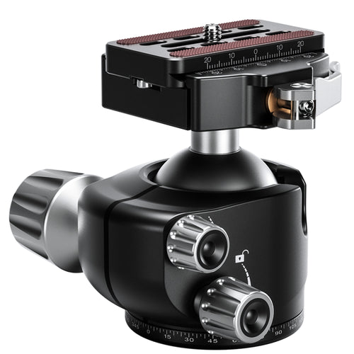 Leofoto LH-47LR 47mm Low Profile Ball Head with LR-60 Quick Release Lever Clamp and QP-70N Plate