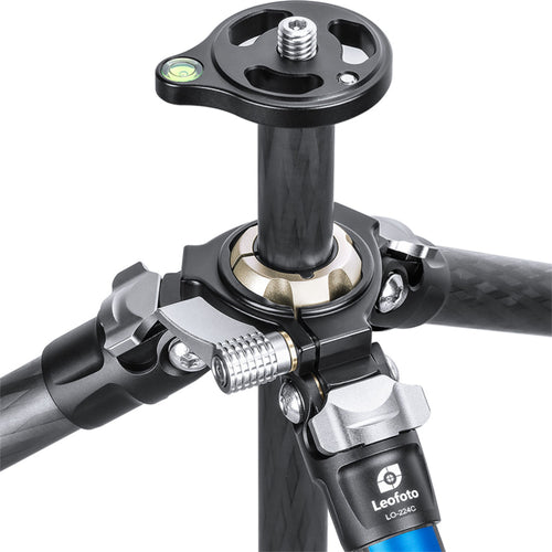 Leofoto LO-224C MR.O Series 4 Section Levelling Centre Column Carbon Fibre Tripod with BV-1R Video Head and BVL-01 Conversion Plate