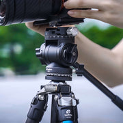 Leofoto LO-224C MR.O Series 4 Section Levelling Centre Column Carbon Fibre Tripod with BV-1R Video Head and BVL-01 Conversion Plate