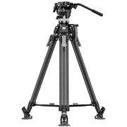 Leofoto LVF-143C+FH-5L Professional Carbon Fibre Video Tripod with FH-5L Video Fluid Head