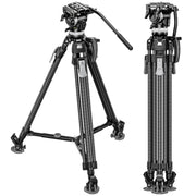 Leofoto LVF-143C+FH-5L Professional Carbon Fibre Video Tripod with FH-5L Video Fluid Head