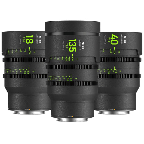NiSi ATHENA PRIME Full Frame Cinema 3 Lens Add-On Kit (E Mount, No Drop In Filter)