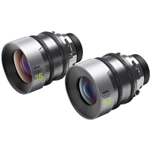 NiSi ATHENA TUNED PRIME Limited Edition Full Frame Cinema Lens Kit with 5 Lenses 14mm T2.4, 25mm T1.9, 35mm T1.9, 50mm T1.9, 85mm T1.9 + Grey Hard Case (PL Mount)