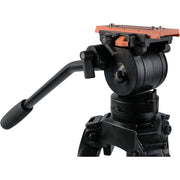 Miller AirV Fluid Head with Toggle LW Aluminium Tripod, Mid-Level Spreader, Rubber Feet & Soft Case Kit