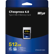 Wise 512GB CFexpress Type A 4.0 Mark II 1865MB/s Memory Card