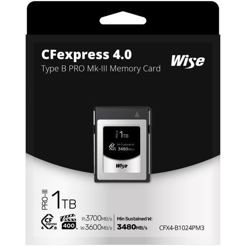 Wise 1TB PRO MK III CFexpress 4.0 Type B 3480MB/s Memory Card