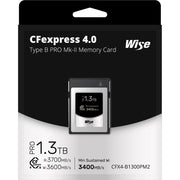 Wise 1.3TB CFexpress Type B 4.0 PRO Mark II 3400MB/s Memory Card