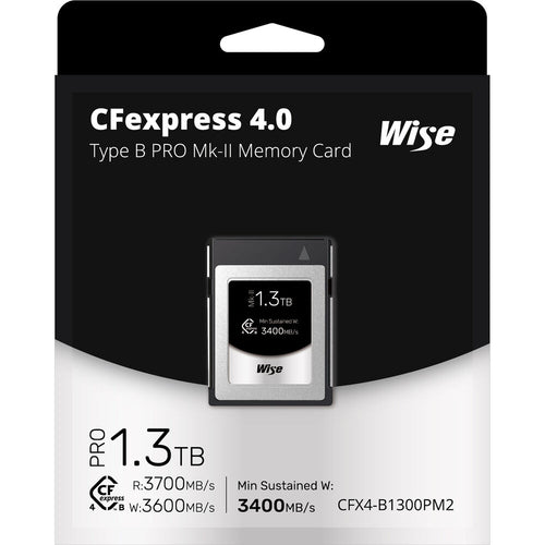 Wise 1.3TB CFexpress Type B 4.0 PRO Mark II 3400MB/s Memory Card