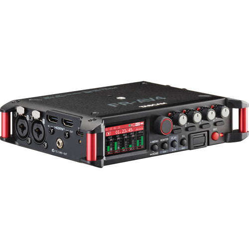 Tascam 4-Channel 32-Bit Float Field Recorder with Mixer, Timecode, and HDMI Sync