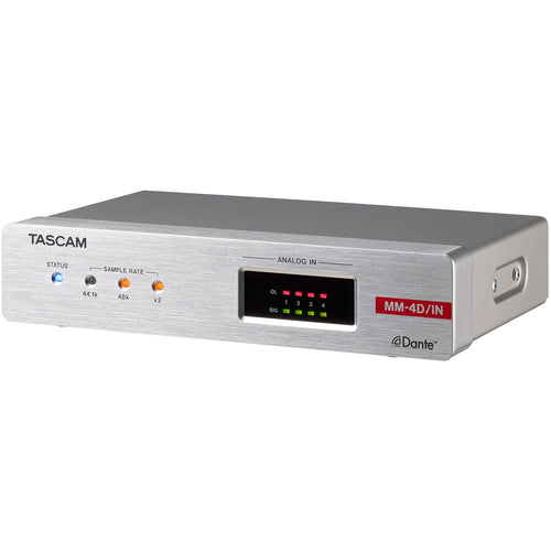 Tascam MM-4D/IN-E 4-Channel Mic/Line Input Dante Converter with Built-In DSP Mixer