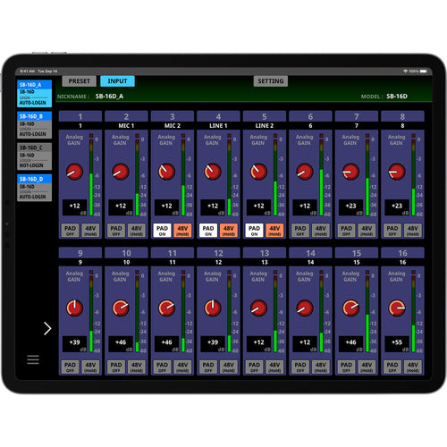Tascam 16x16 Dante Stage Box and Audio Interface