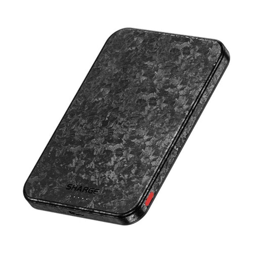 Sharge CarbonMag 5K - 5000mAh Wireless Carbon Fiber Power Bank (Complied with Qi2 Fast Wireless Charge Protocal)