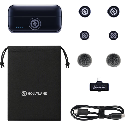 Hollyland LARK M3 Combo 2TX&1RX Wireless Microphone System with 2 Clip-On Mic/Transmitters & 1 USB Receiver (2.4 GHz)