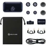 Hollyland LARK M3 Combo 2TX&2RX Wireless Microphone System with 2 Clip-On Mic/Transmitters, 1 USB Receiver & 1 Camera Receiver (2.4 GHz)