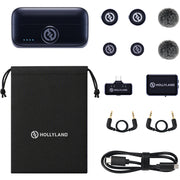 Hollyland LARK M3 Combo 2TX&2RX Wireless Microphone System with 2 Clip-On Mic/Transmitters, 1 USB Receiver & 1 Camera Receiver (2.4 GHz)
