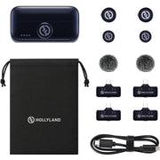 Hollyland LARK M3 Combo 2TX&4RX Wireless Microphone System with 2 Clip-On Mic/Transmitters & 4 USB Receivers (2.4 GHz)