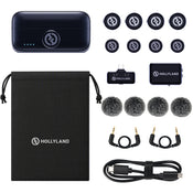 Hollyland LARK M3 Combo 4TX&2RX Wireless Microphone System with 4 Clip-On Mic/Transmitters, 1 USB Receiver & 1 Camera Receiver (2.4 GHz)