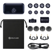 Hollyland LARK M3 Combo 4TX&2RX Wireless Microphone System with 4 Clip-On Mic/Transmitters, 1 USB Receiver & 1 Camera Receiver (2.4 GHz)