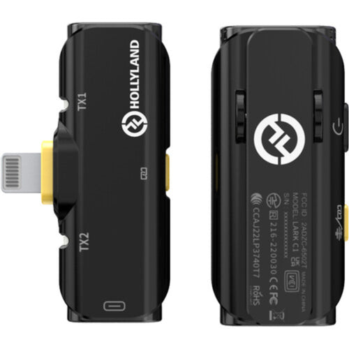 Hollyland Lark C1 SOLO Wireless Microphone System with Lightning Connector for iOS Devices (Black, 2.4 GHz)