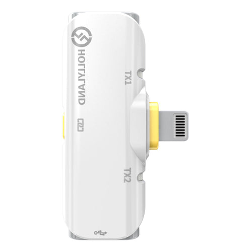Hollyland Lark C1 DUO 2-Person Wireless Microphone System with Lightning Connector for iOS Devices (White, 2.4 GHz)