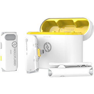 Hollyland Lark C1 DUO 2-Person Wireless Microphone System with Lightning Connector for iOS Devices (White, 2.4 GHz)