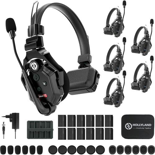 Hollyland Solidcom C1 Pro-6S Full-Duplex ENC Wireless Intercom System with 6 Headsets (1.9 GHz)