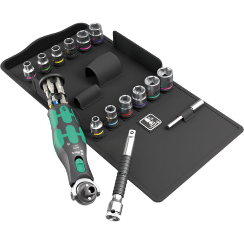 Wera 8009 Zyklop Pocket Ratchet Set 4 27 Peice 004285