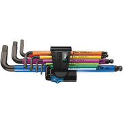 Wera 950/9 Hex-Plus Multicolour L-Key Set Metric with Holding Function 9 Peice 022210