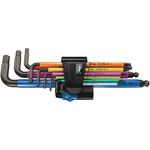 Wera 950/9 Hex-Plus Multicolour L-Key Set Metric with Holding Function 9 Peice 022210