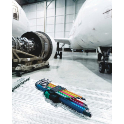 Wera 950/9 Hex-Plus Multicolour L-Key Set Metric with Holding Function 9 Peice 022210