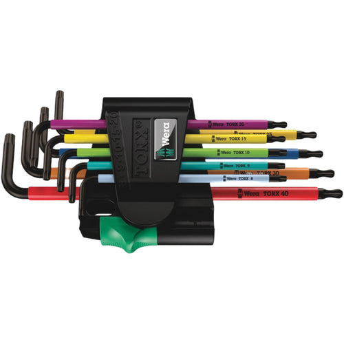 Wera 967/9 Multicolour Ball End Torx and Security Torx L-Key Clip Set 9 Peice 024335