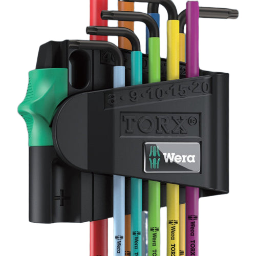 Wera 967/9 Multicolour Ball End Torx and Security Torx L-Key Clip Set 9 Peice 024335