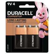 Duracell Coppertop Alkaline 9V Batteries (4 Pack)