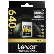 Lexar Professional Gold 640GB CFexpress 4.0 Type A 1800MB/s Memory Card