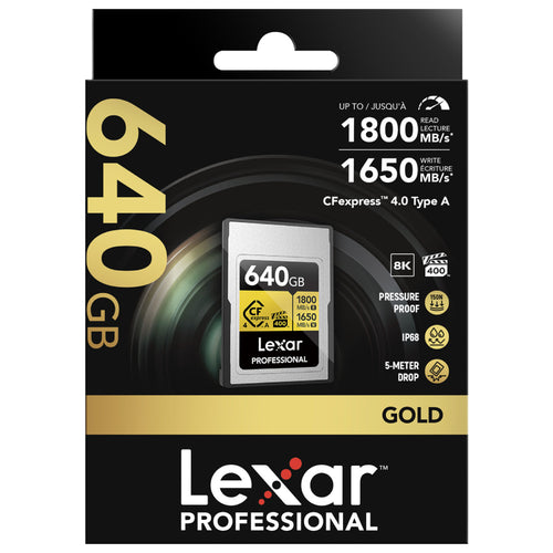 Lexar Professional Gold 640GB CFexpress 4.0 Type A 1800MB/s Memory Card