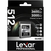 Lexar 512GB Professional Silver CFexpress 4.0 Type B 3600MB/s Memory Card
