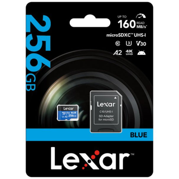Lexar Blue 256GB microSDXC UHS-I 160MB/s Memory Card - V30