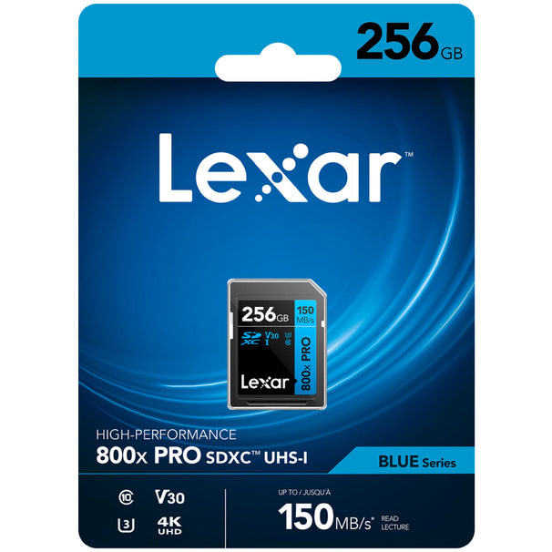 Lexar Blue 256GB SDXC UHS-I 150MB/s Memory Card - V30